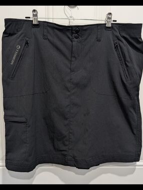 Merrell Black Women's Cargo Skirt with  3 Zippered Pockets.